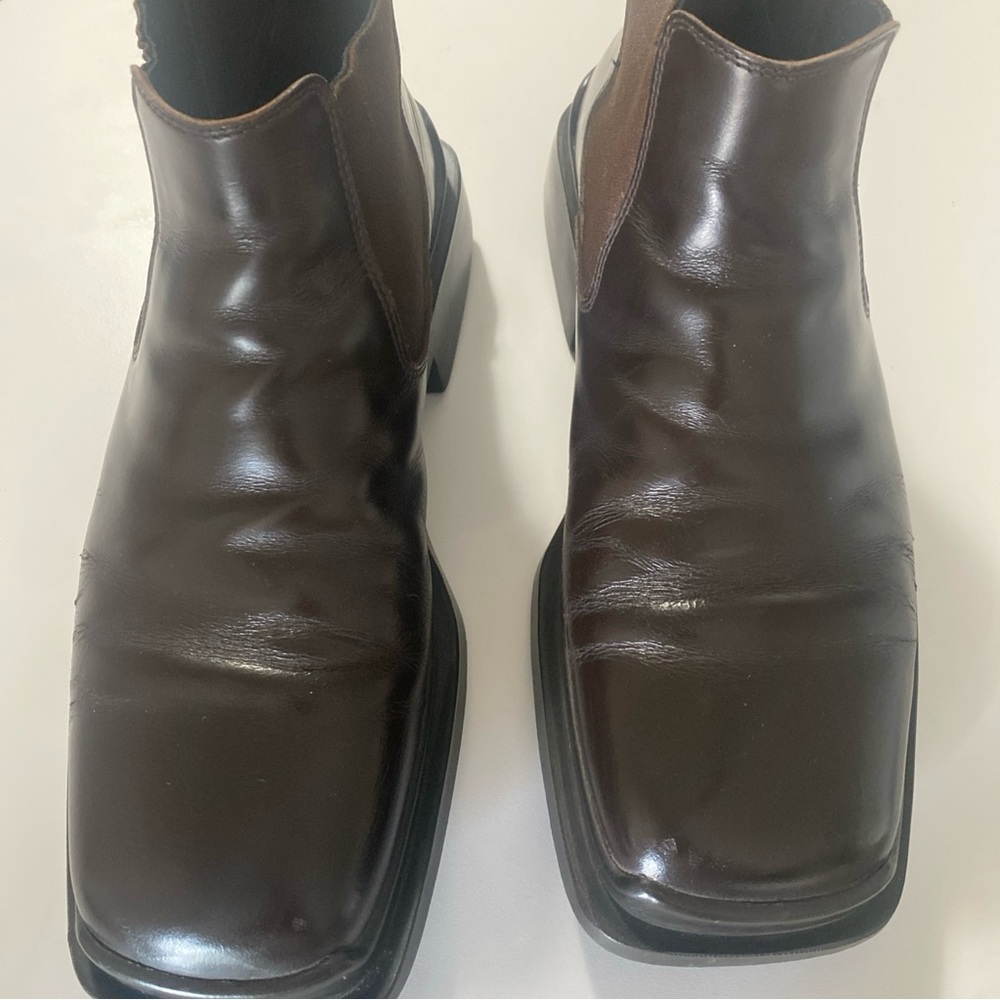 Prada Men Brown Chelsea Leather Ankle Boots Size 7.5  Retail $1190 - Picture 5 of 16